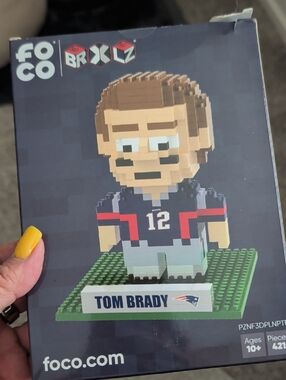 FOCO BRXLZ Tom Brady Pixel Lego Figure - Navy & White NWT